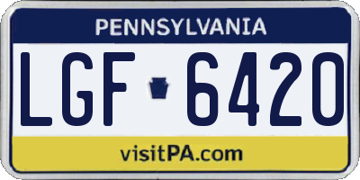 PA license plate LGF6420