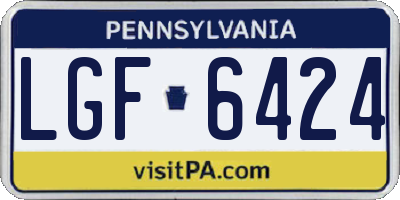 PA license plate LGF6424