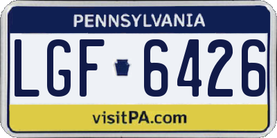 PA license plate LGF6426