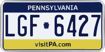 PA license plate LGF6427