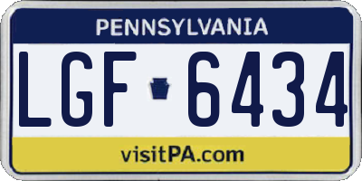 PA license plate LGF6434