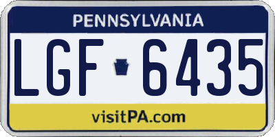 PA license plate LGF6435