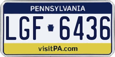 PA license plate LGF6436