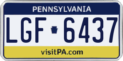 PA license plate LGF6437