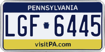 PA license plate LGF6445