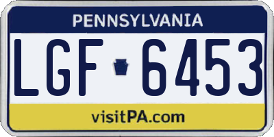 PA license plate LGF6453