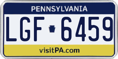 PA license plate LGF6459