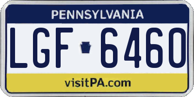 PA license plate LGF6460