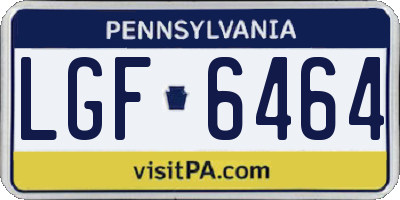 PA license plate LGF6464
