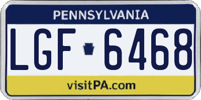 PA license plate LGF6468