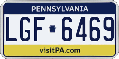 PA license plate LGF6469