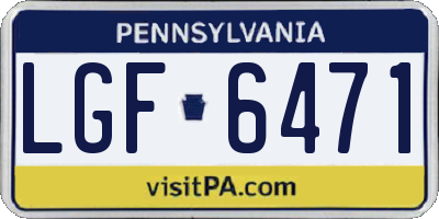 PA license plate LGF6471