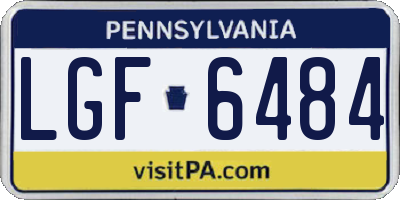 PA license plate LGF6484