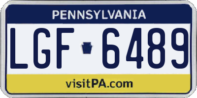 PA license plate LGF6489