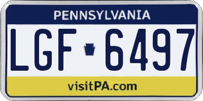 PA license plate LGF6497