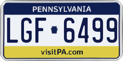PA license plate LGF6499