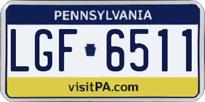 PA license plate LGF6511