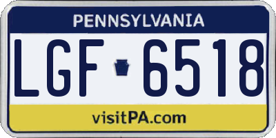 PA license plate LGF6518