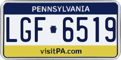 PA license plate LGF6519