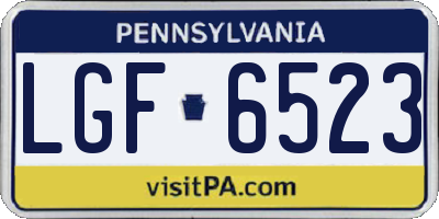PA license plate LGF6523