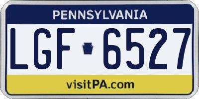 PA license plate LGF6527