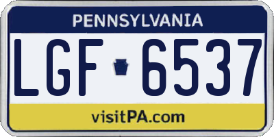 PA license plate LGF6537