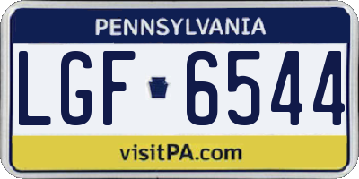 PA license plate LGF6544