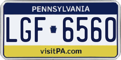 PA license plate LGF6560