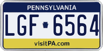 PA license plate LGF6564