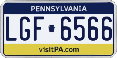 PA license plate LGF6566
