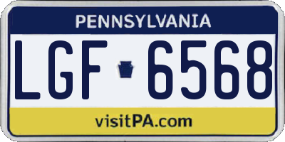 PA license plate LGF6568