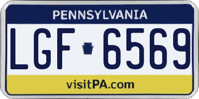PA license plate LGF6569