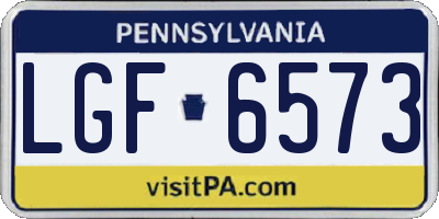 PA license plate LGF6573