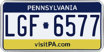 PA license plate LGF6577