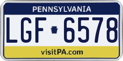 PA license plate LGF6578