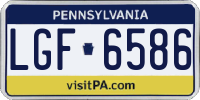 PA license plate LGF6586
