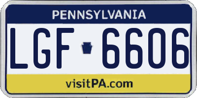 PA license plate LGF6606