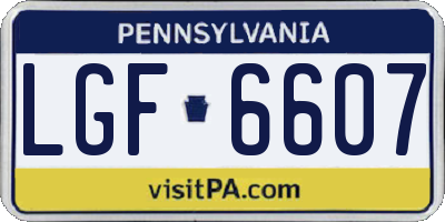 PA license plate LGF6607