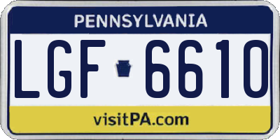 PA license plate LGF6610