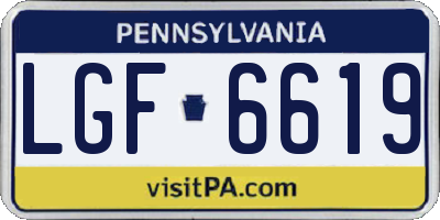 PA license plate LGF6619