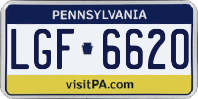 PA license plate LGF6620