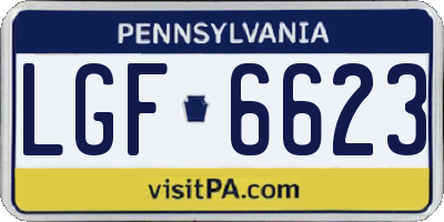 PA license plate LGF6623