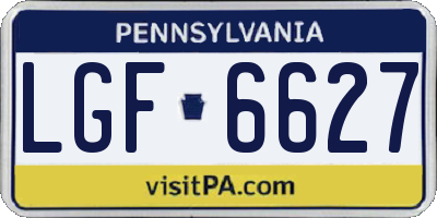 PA license plate LGF6627