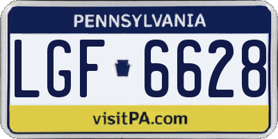 PA license plate LGF6628