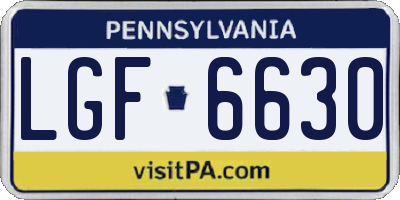 PA license plate LGF6630