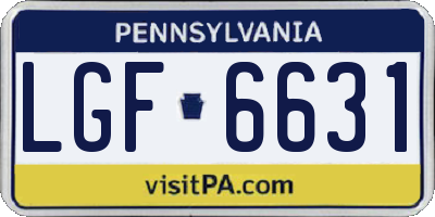 PA license plate LGF6631