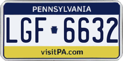 PA license plate LGF6632