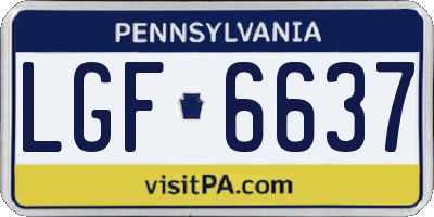 PA license plate LGF6637