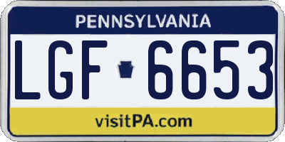 PA license plate LGF6653