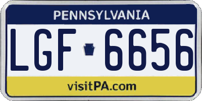 PA license plate LGF6656